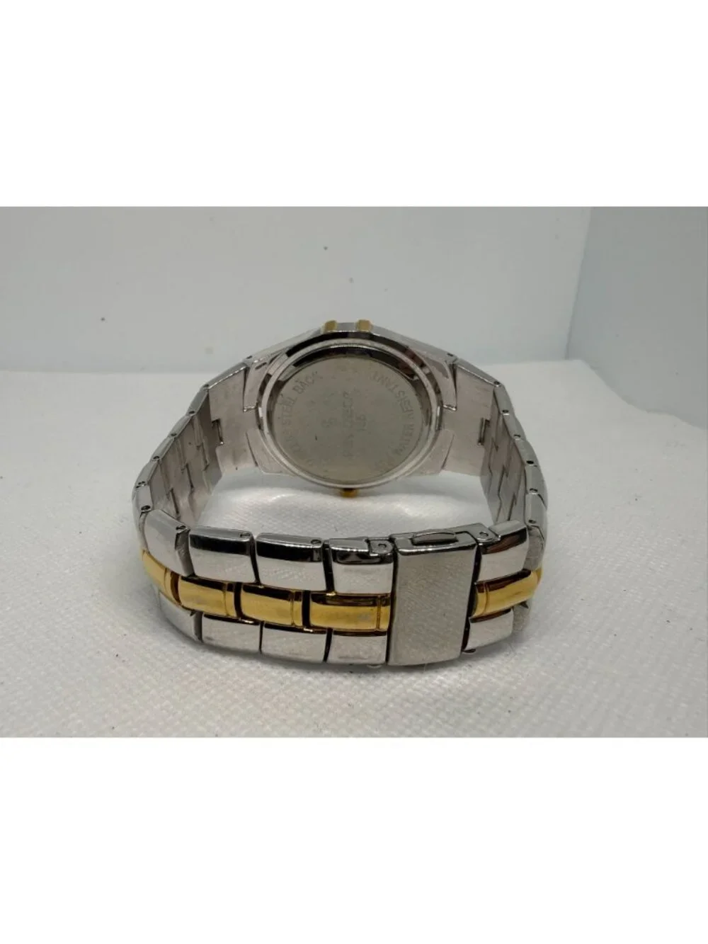 Peugeot Men's Black Dial Crystal Bezel Two-Tone Bracelet Quartz Watch 139BK